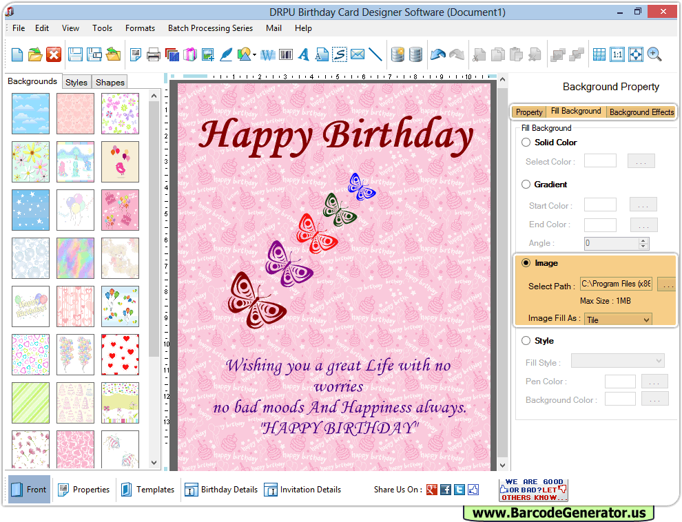 Birthday Cards Maker Software Colorful Custom Love Charity Card Design
