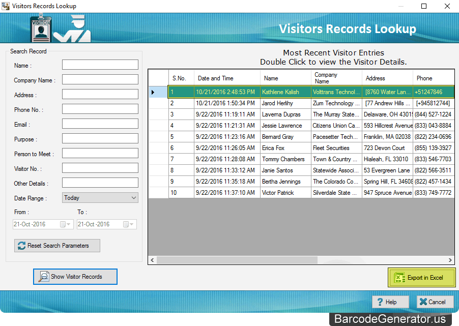 Visitors ID Gate Pass Maker screenshots to know how to design visitor