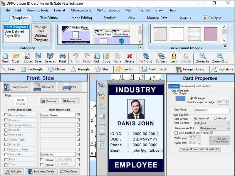 Visitant ID Cards Creating Software, Visiting ID Card Generating Software, Application To Design Explores ID Cards, Guest Visitor ID Cards Maker, Sightseer ID Cards Generating Tool, Day Tripper ID Card Designing Tool ,Visitors ID card making software