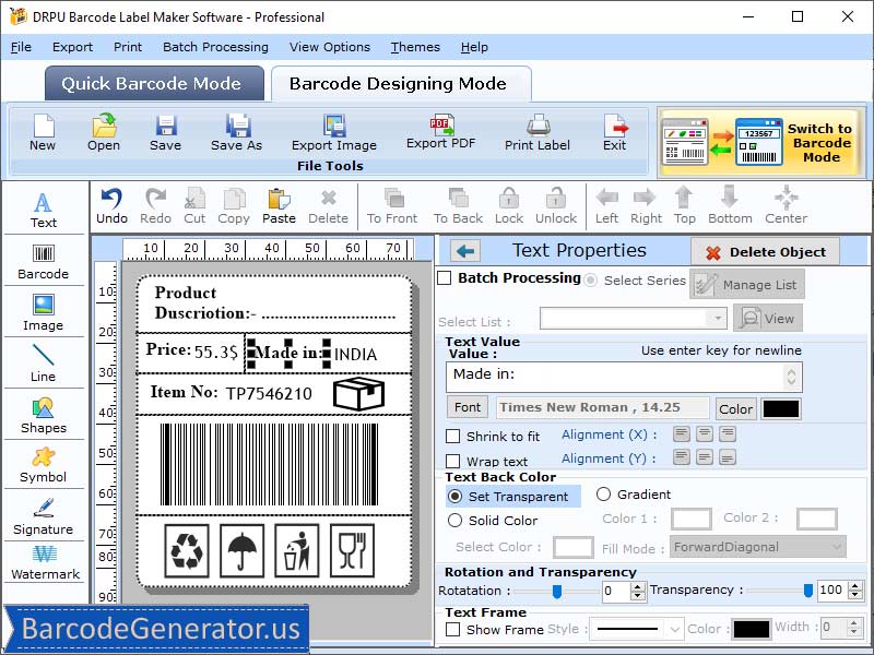 Barcode Generator 6.2.4 full