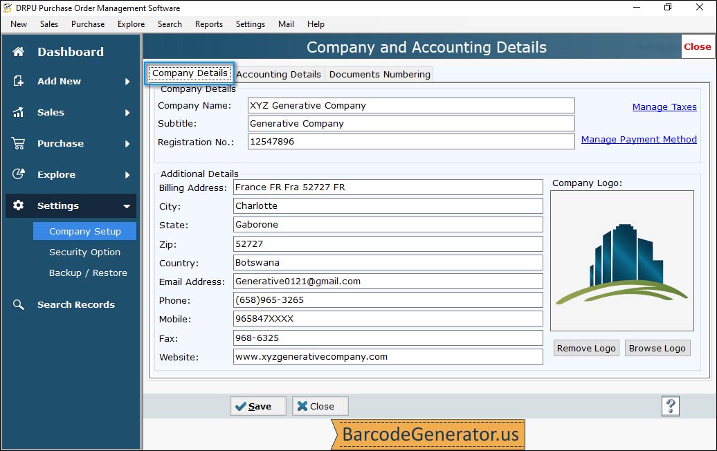 Company and Accounting Details