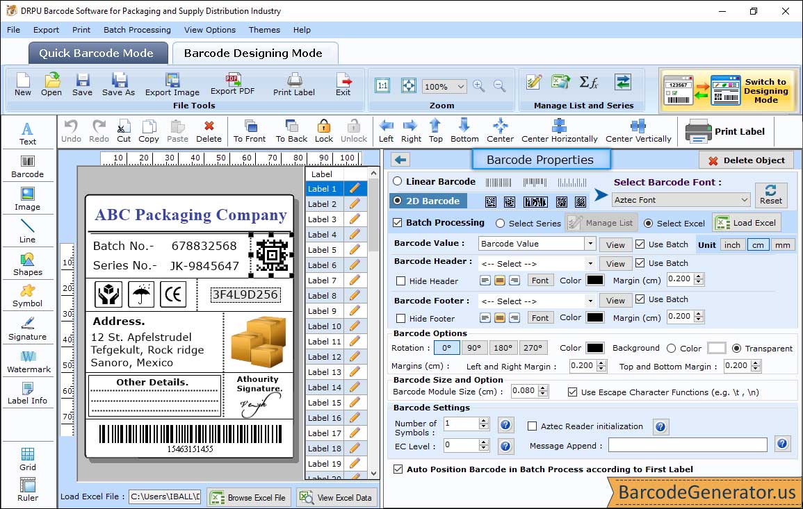 Barcode Properties