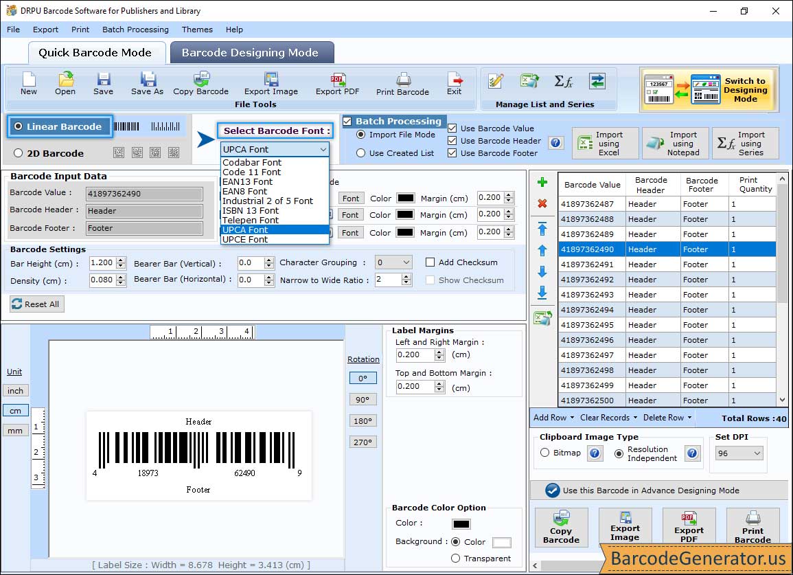 Linear Barcode