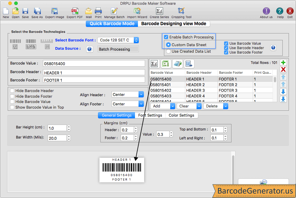 Quick Barcode Mode