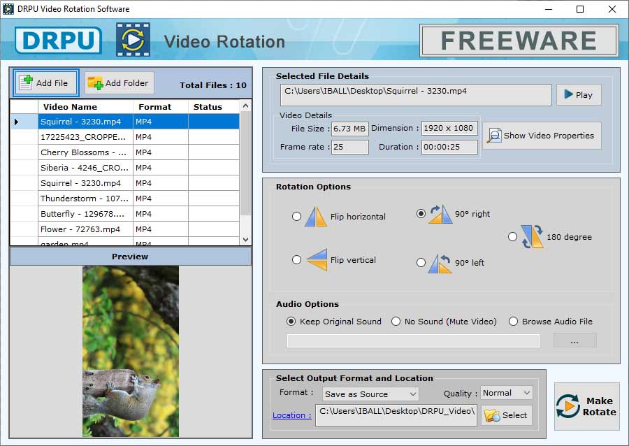 edit rotate video freeware software