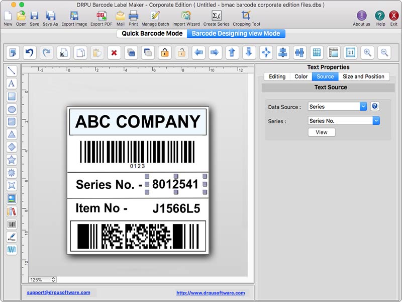 Mac OS Corporate Barcode Generator