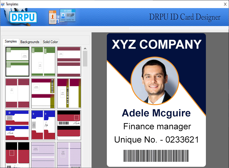 Screenshot of Excel ID Card Maker Software