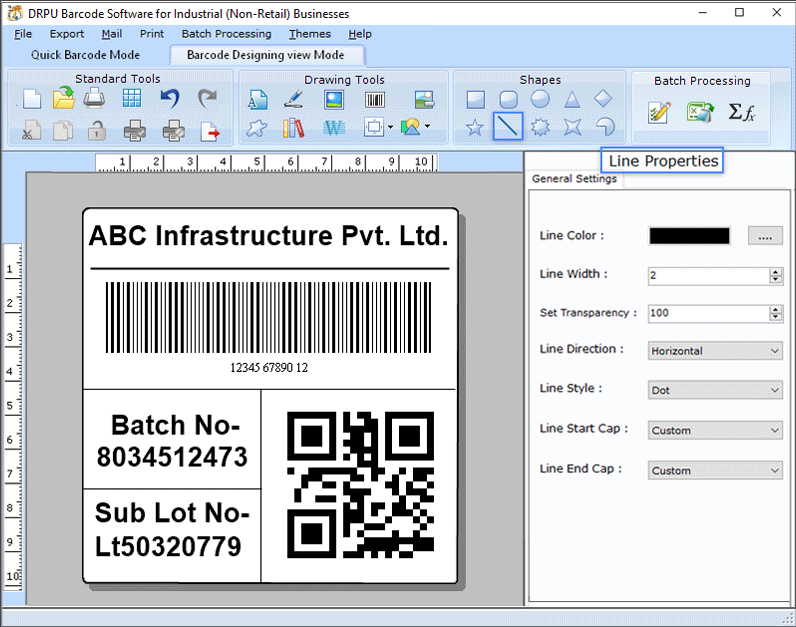 Screenshot of Barcode Software for Manufacturers