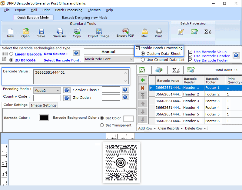 Postal and Shipping Barcode Maker screenshot