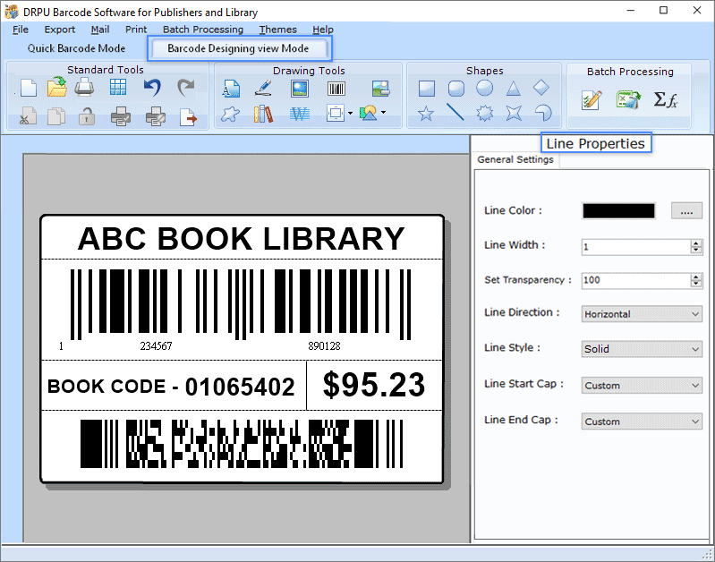 Screenshot of Library Labels Printer Software