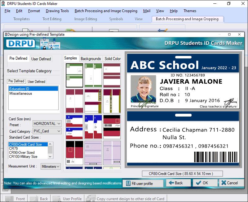 Student ID Card Maker Software 8.5.3.4 full